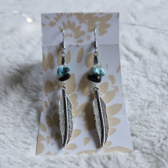 2 for $15 Handmade Feather Earrings - Picture 3 of 9
